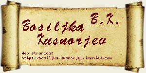Bosiljka Kušnorjev vizit kartica